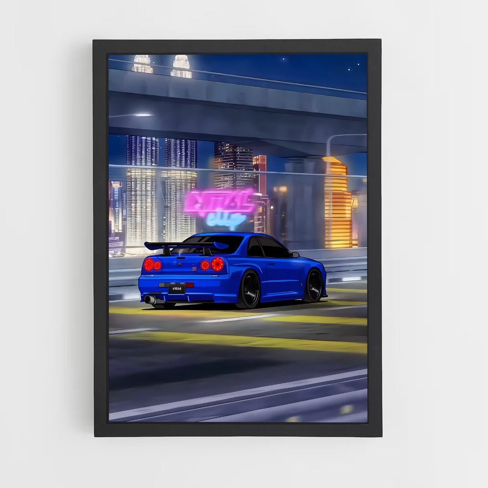 Poster Fast Lane R34 – affiche Nissan (vue 2)